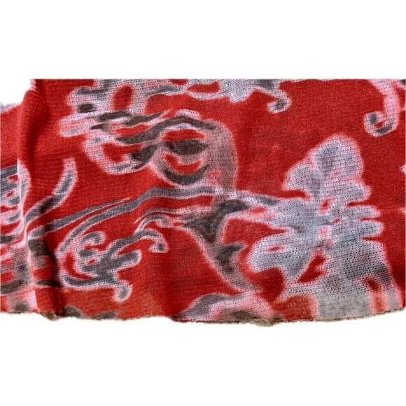 Kokoon Women’s Ruched Sleeve Raw Edge Floral Red Stretchy V-neck Wrap‎ Dress S - Picture 5 of 12